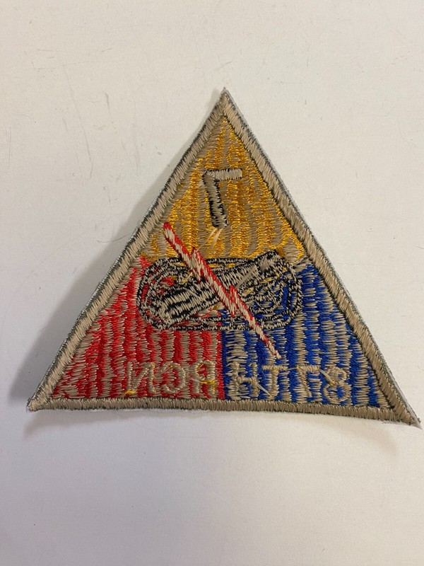 F0315 Repro WW2 US Army Armored Tank Triangle 7th Division 87th RCN IR16A gallery