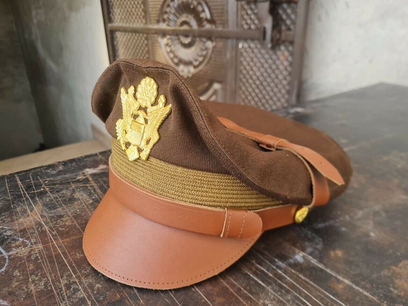 WW2 US Army Air corps Military Officers Pilots Visor Crusher Hat Cap gallery