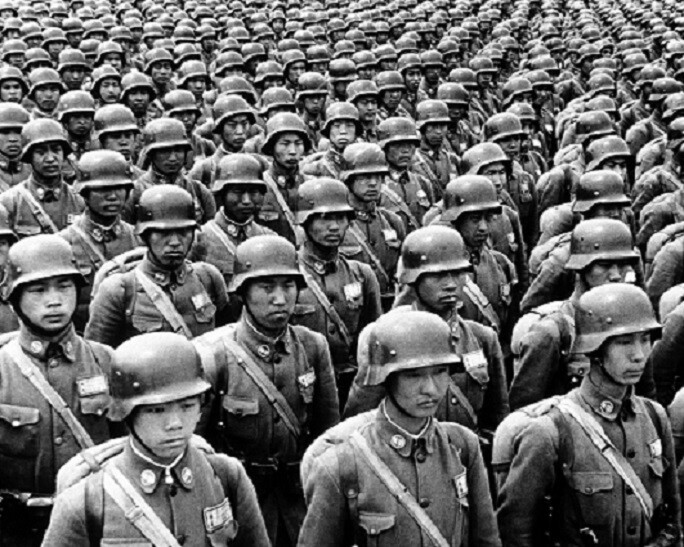Chinese Soldiers with German Helmets 8×10 WWII WW2 Photo 895