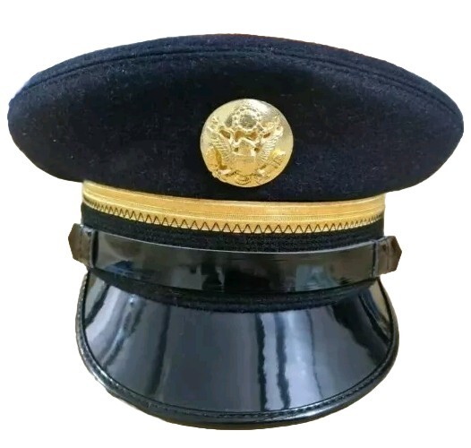 WWII U.S. Army Fur Felt Enlisted Dress Blue Service Cap Hats Reproduction US... gallery