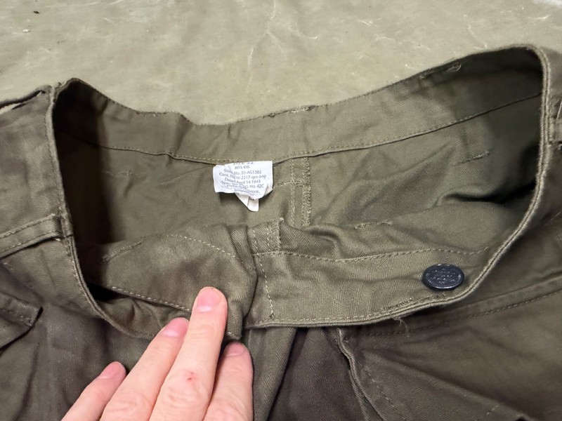 WWII US ARMY DARK SHADE HBT COMBAT FIELD TROUSERS- SMALL 32 WAIST gallery
