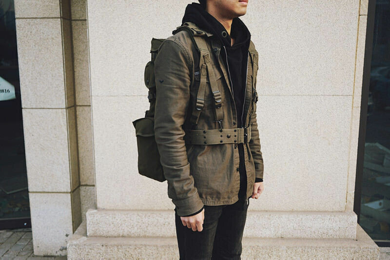 Korean War WW2 US ARMY M1945 FIELD EQUIPMENT OLIVE CANVAS BACKPACK SET gallery