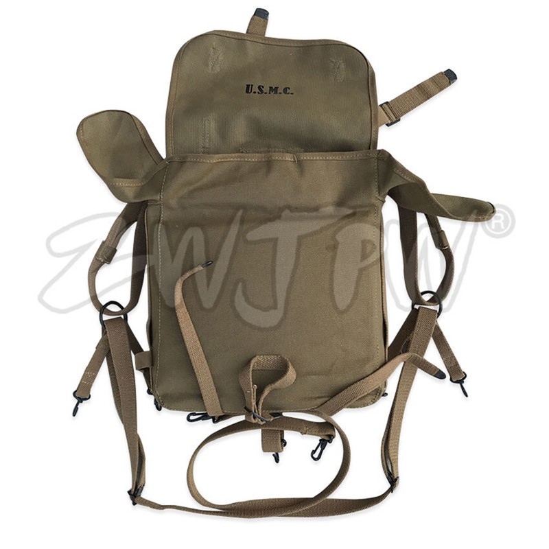WW2 US ARMY USMC M1941 782 BACKPACK SET PACK SYSTEM COMPLETE (HAVERSACK+KNAPSACK gallery