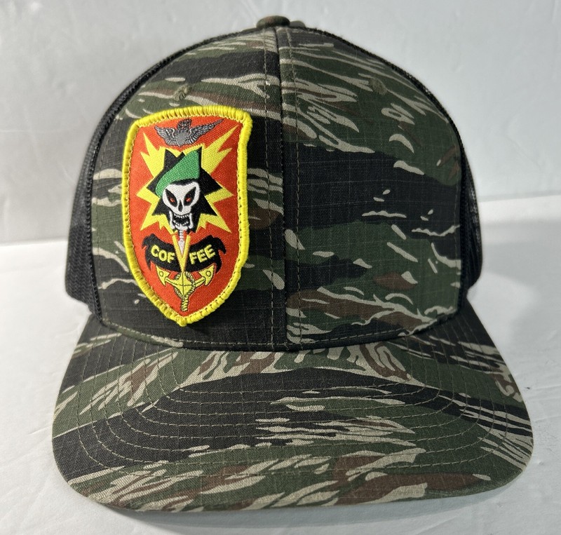 Vietnam War -style Coffee Green Camo Cap -by Richardson NWT