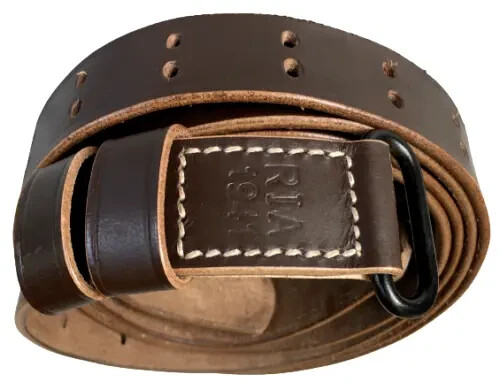 US 1907 M1 Garand Rifle Sling Leather Steel Fitting Dark Tan Color Reproduction gallery
