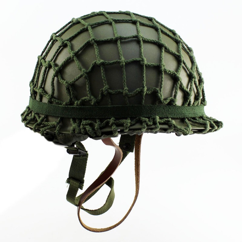 WW2 US ARMY PARATROOPER M1 Tactics CAMOUFLAGE HELMET+COTTON NET+OD BAND CAT EYES
