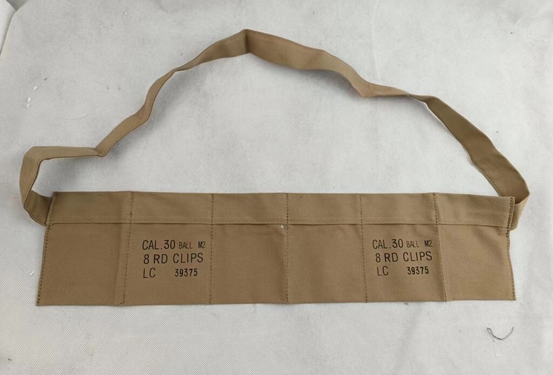 WW2 US AMRY M1 BANDOLIER CAL 30 CARTRIDGE EQUIPMENT CANVAS BELT
