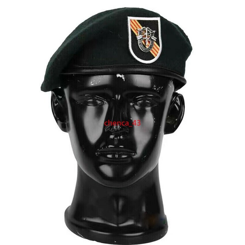 New VIETNAM WAR US ARMY 5TH Special Forces Group Green Beret Military Wool Hat gallery