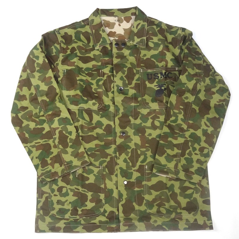 WWII US Army Solider USMC Pacific Camo Cotton Reversible Jacket Coat Tops M