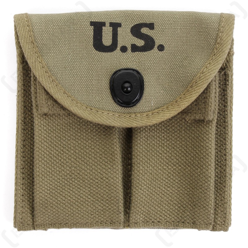 American Army WW2 M1 Carbine Ammo Pouch – US WWII Reproduction Twin Mag Pouch