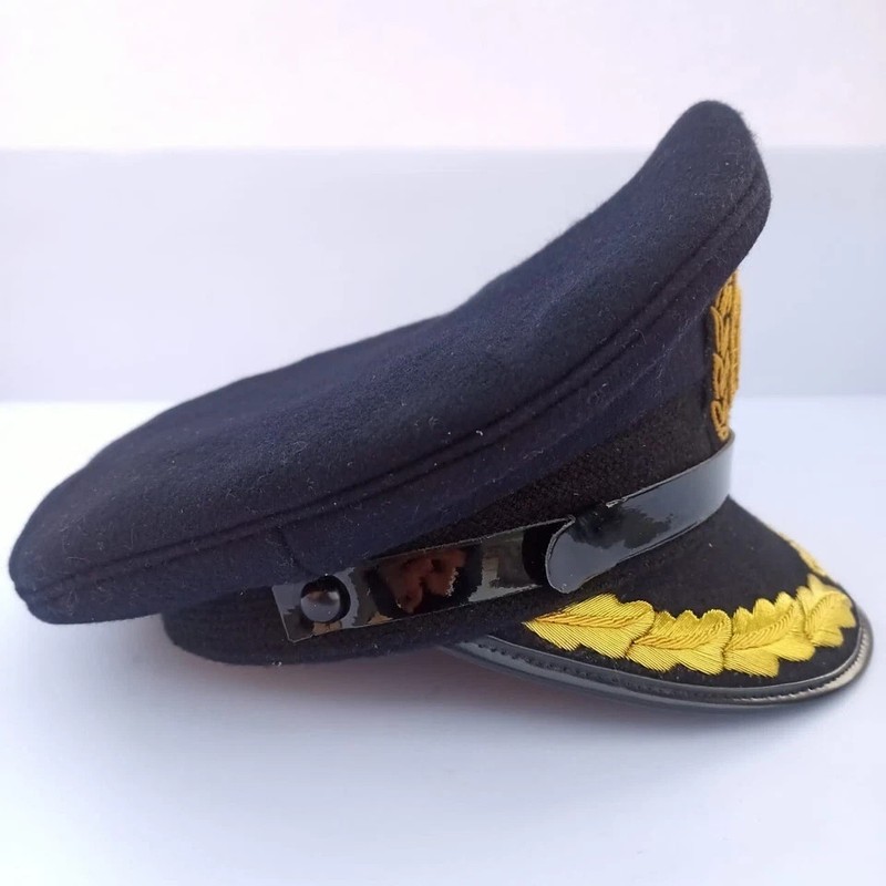 Lion of Judah Ethiopian Repro Hat Naval Blue Visor Cap With Oakleaves Handmade gallery