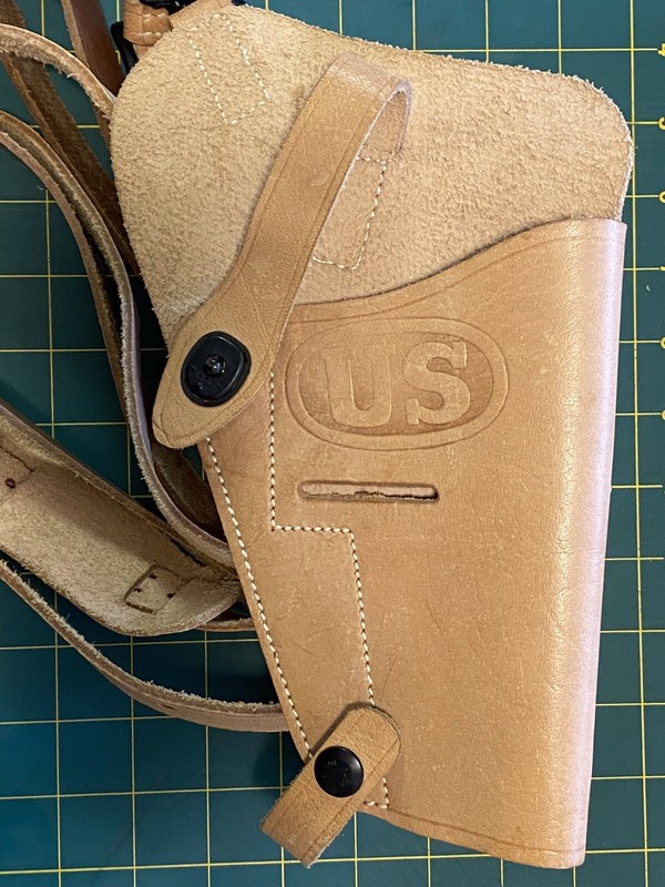 US 1911 Pistol 0.45 ACP Tanker Shoulder Holster Genuine Natural Leather WWII New
