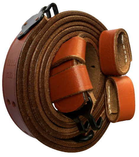 US M1 Garand M1907 Leather Sling WWII Marked with Extra Keepers
