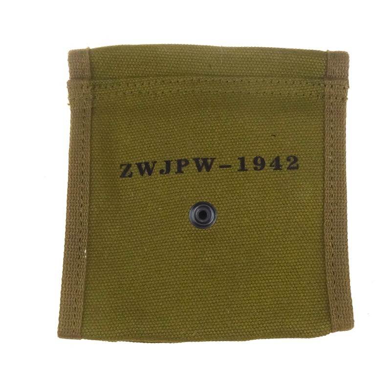 WWII WW2 US M1 Carbine Ammo Pouch Magazine Bag 2 Cells Buttstock Khaki gallery
