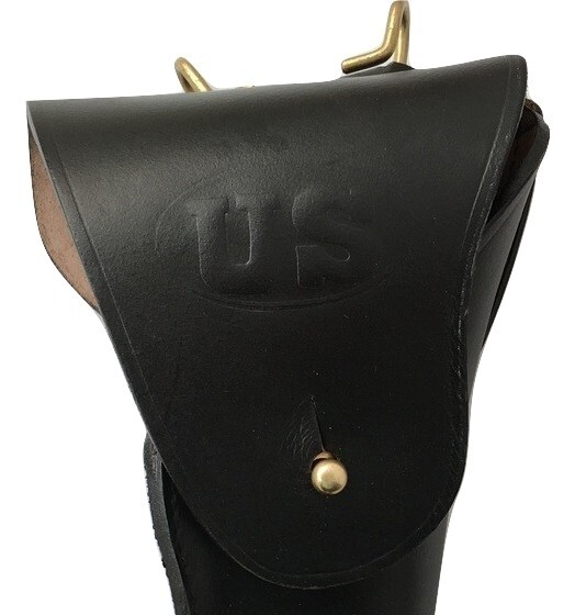 U.S. WWII M1911 .45cal Black Leather Hip Colt Holster Embossed US-Black gallery