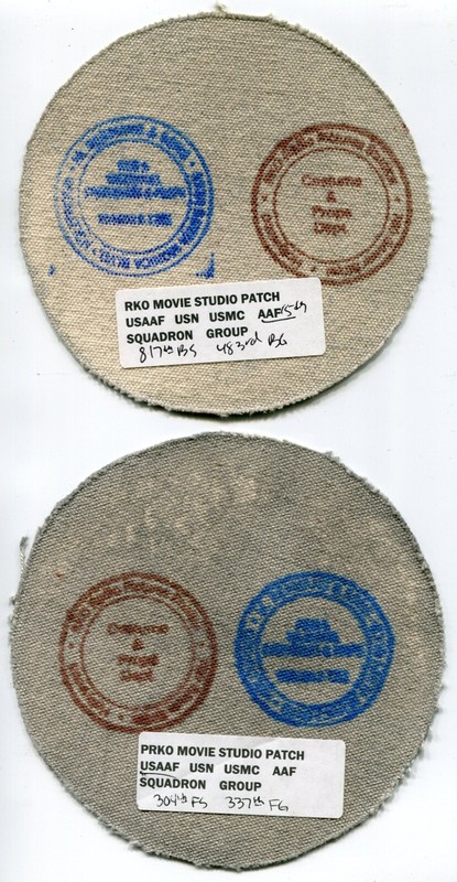 Four USAAF WWII Patches. - RKO Movie Studio Patches. - Hand Painted on Canvas gallery