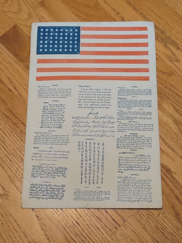 Rare WWII USAAF Blood Chit Escape Letter. As Listed gallery