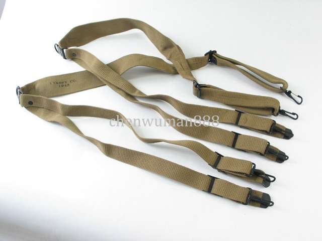 WW II 2 US ARMY STANDARD M1936 X EQUIPMENT BELT SUSPENDERS 1945 MILITARIA gallery