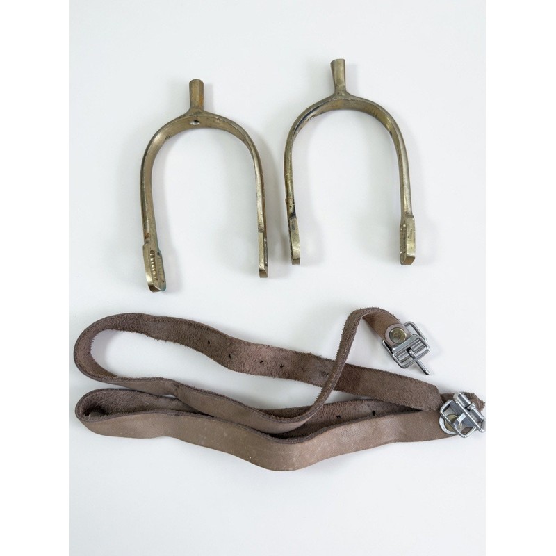 Vintage US Army Brass Cavalry Spurs Pair 5-4 CAV SGT Davis Military Ceremonial gallery