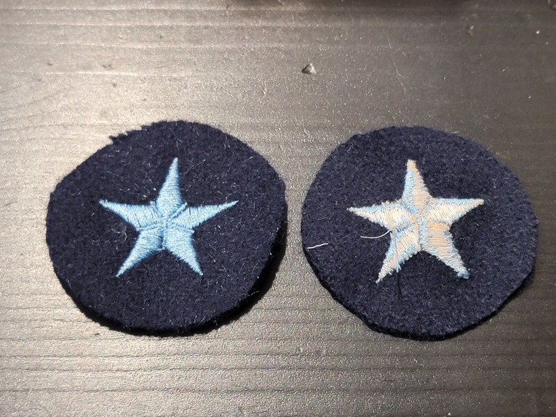 Reproduction WW2 US Navy WAVES Sleeve Stars Blue on Navy Pair 863 gallery