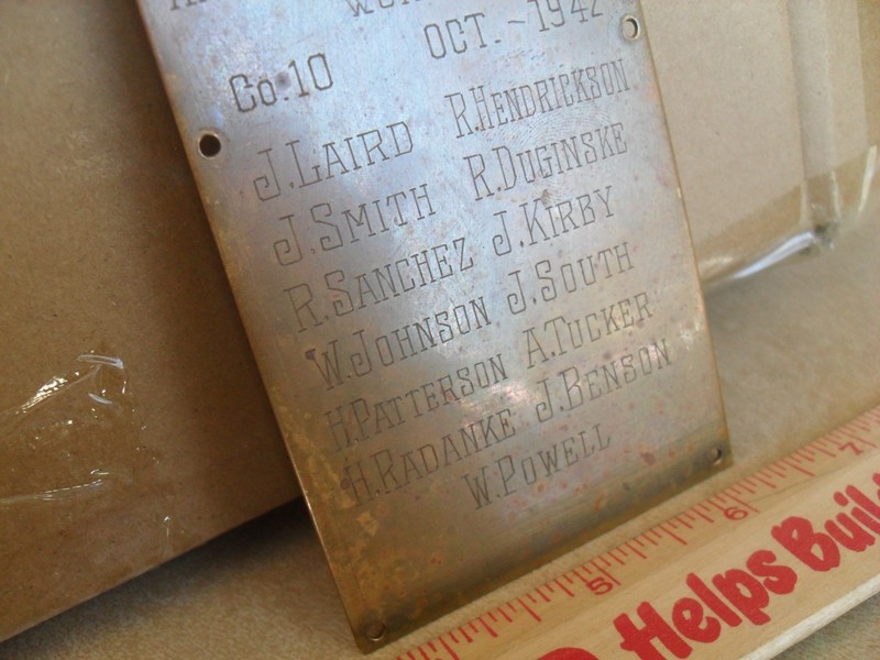 1942 World War II Navy Pier Officer's Trophy Copper Plaque - Athletic Attainment gallery