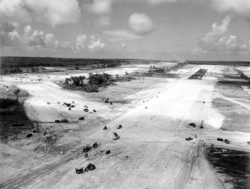 WW2 Photo WWII US Military Airfield Construction Guam World War Two /5260