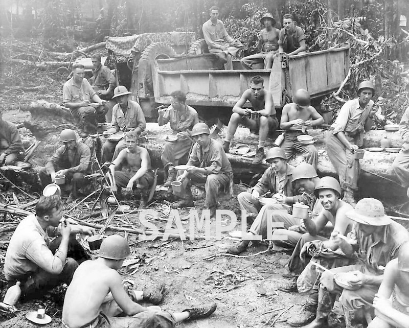 Marines of the 19th Engineers and Navy Seabees WWII WW2 8x10 Photo 72c