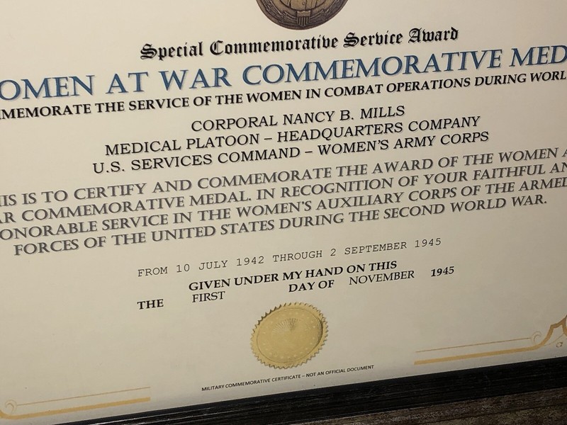 SCSA - WOMEN AT WAR COMMEMORATIVE MEDAL CERTIFICATE ~ Type 1 gallery