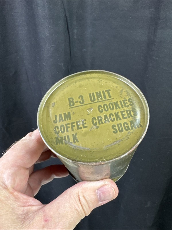 Post WWII 1952 Korean War Type US Army Ration B3 Unit Jam Coffee Milk Cookies gallery