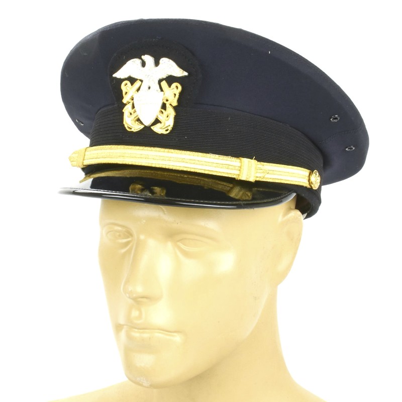 U.S. WWII Naval Officer Blue Peaked Visor Cap- Size US 7.5 (60cm)