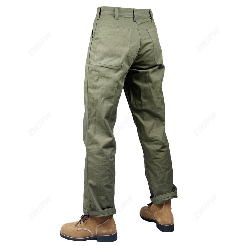 WWII WW2 WWII US GREEN USMC HBT Army Field Pants Trousers Size 36 gallery