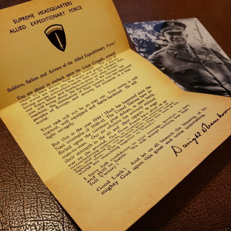 D-Day Letter to troops from Dwight (Ike) Eisenhower 1944 + signed photo (COPY!) gallery