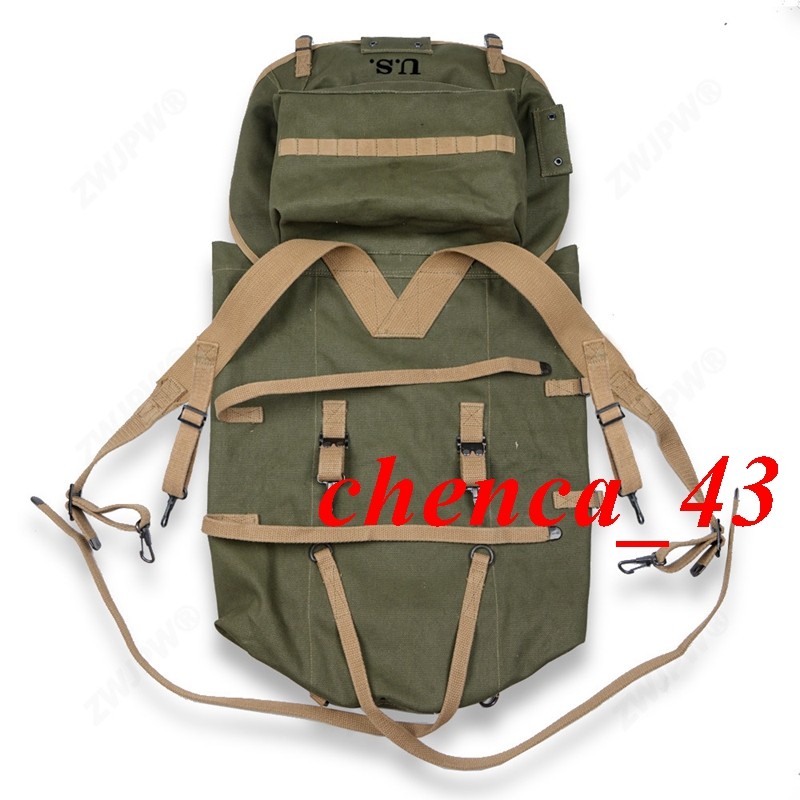 M1943 Outdoor Reproduction Backpack WWII US Army Canvas 10th Mountain Field Pack gallery
