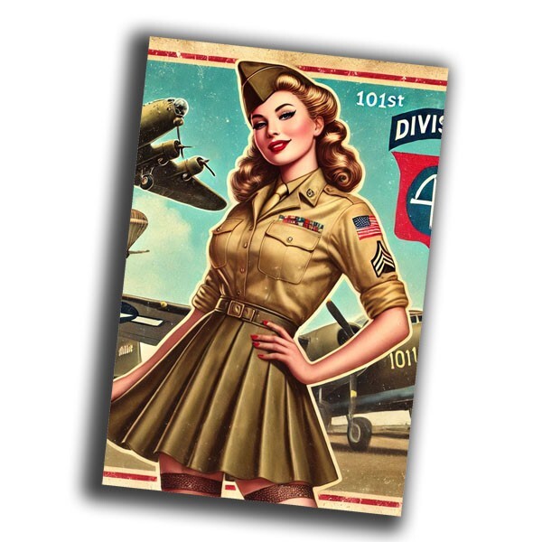 nice vintage woman retro Air Force WW2 Photo Glossy 4*6 in A045
