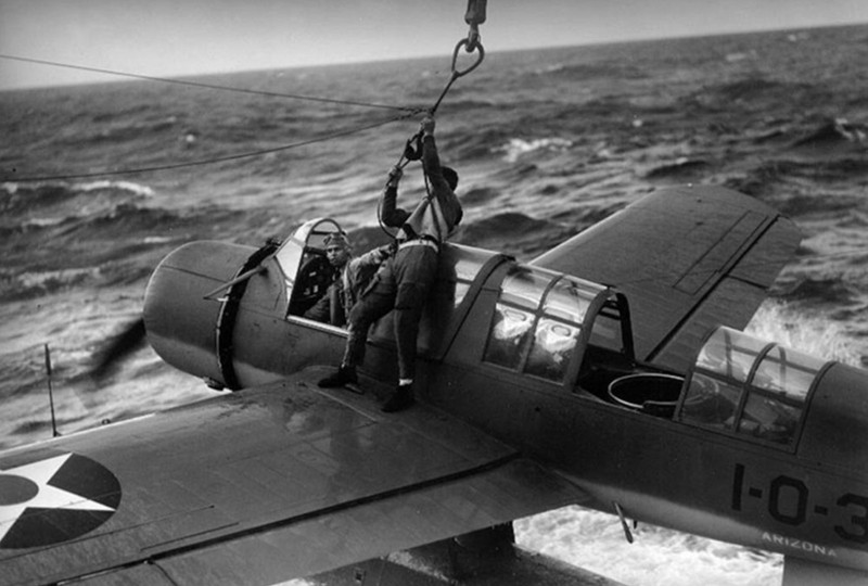 WW2 Photo WWII USS Arizona OS2U Kingfisher Scout Plane World War Two / 5329