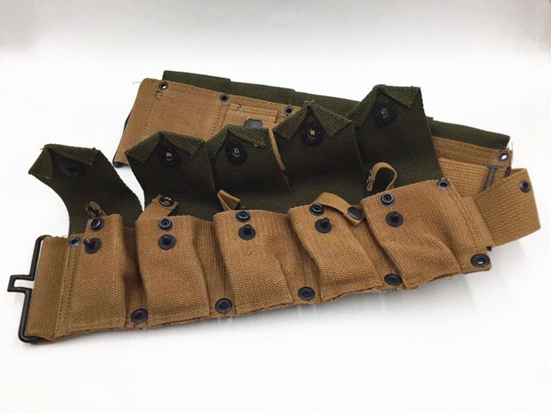 WW2 US ARMY M-1923 CARTRIDGE SOLDIER MILITARY EQUIPMENT 10 POUCH BELT gallery