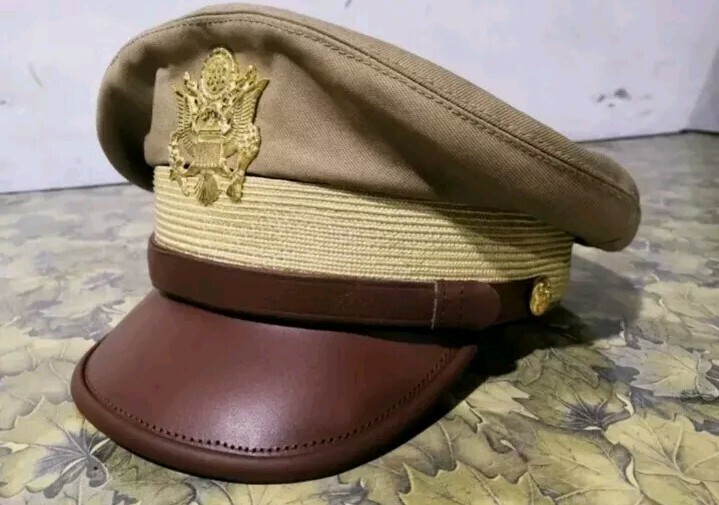 WW2 USAAF US ARMY OFFICERS UNIFORM VISOR HAT CRUSHER STYLE CAP ALL SIZES... gallery