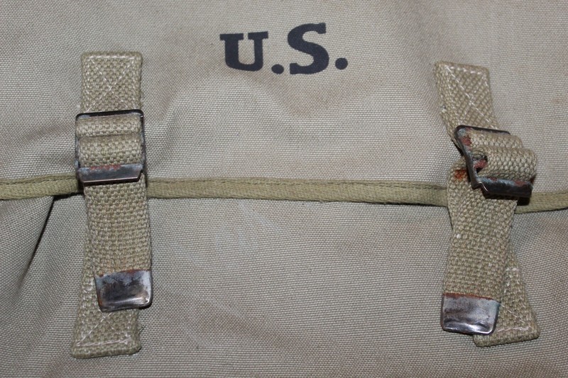 Repro WW2 U.S. Army Canvas Musette Bag, U.S. Marked & 1943 Dated, VG gallery