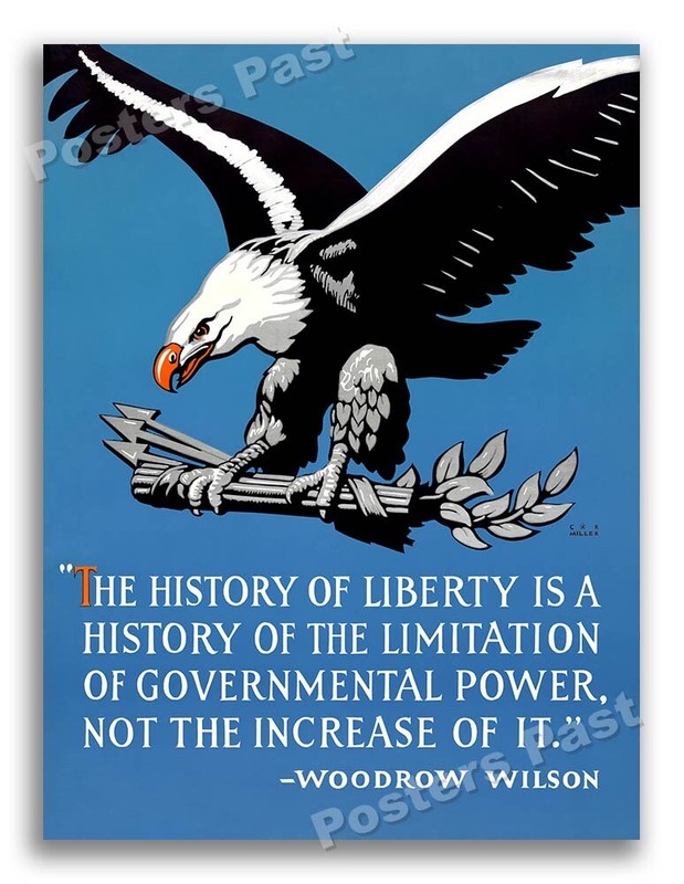 1940s “The History of Liberty” WWII Historic Quote War Poster – 18×24