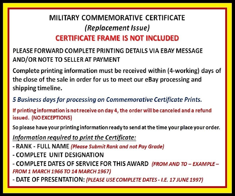 THE GEORGE CROSS [UK] COMMEMORATIVE CERTIFICATE ~ Type 1 w/Free Custom Printing gallery