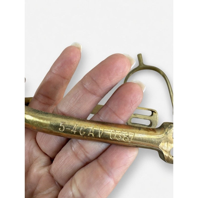 Vintage US Army Brass Cavalry Spurs Pair 5-4 CAV SGT Davis Military Ceremonial gallery