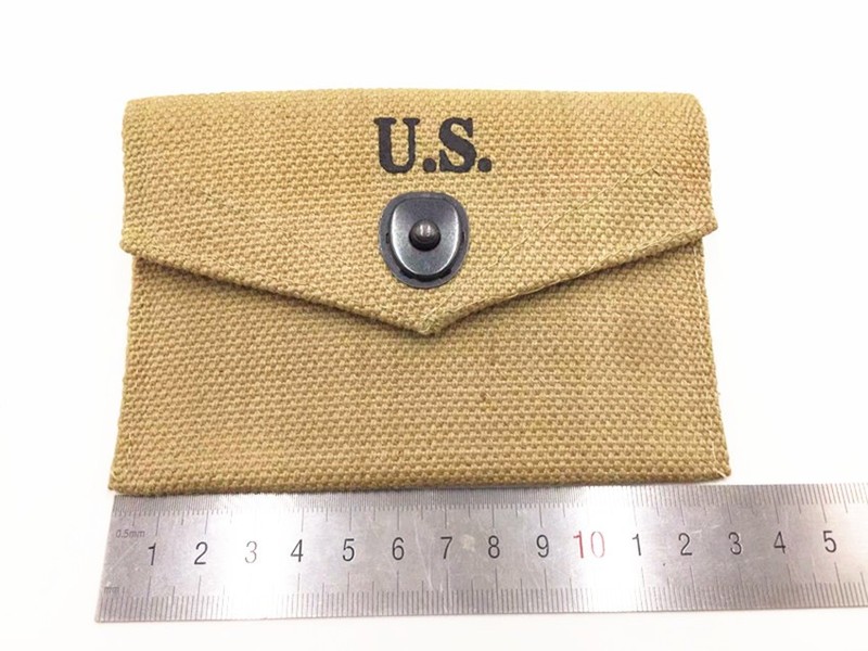 WW2 American M1942 First Aid Kit Pure Small Bag With Wide Woven Strap With Hook gallery