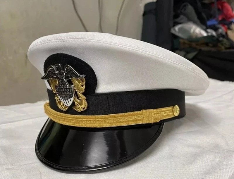 U.S. Navy Officer White Dress Cap – Military Uniform Hat Replica All Sizes gallery