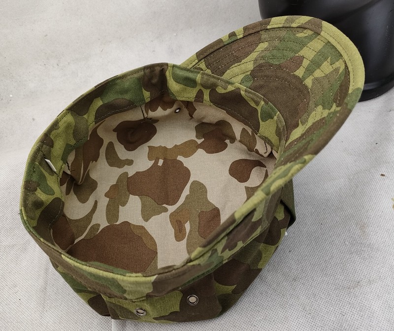 WW2 US HBT UTILITY CAP VINTAGE USMC CAMOUFLAGE MARINE CORPS FIELD HAT SIZE XL gallery
