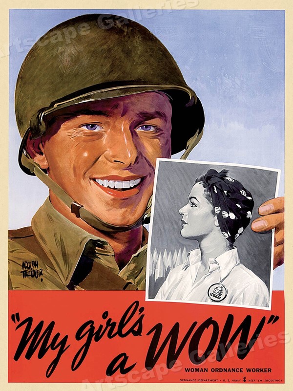 Woman Ordinance Workers – 1940s Industrial WWII War Poster – 18×24