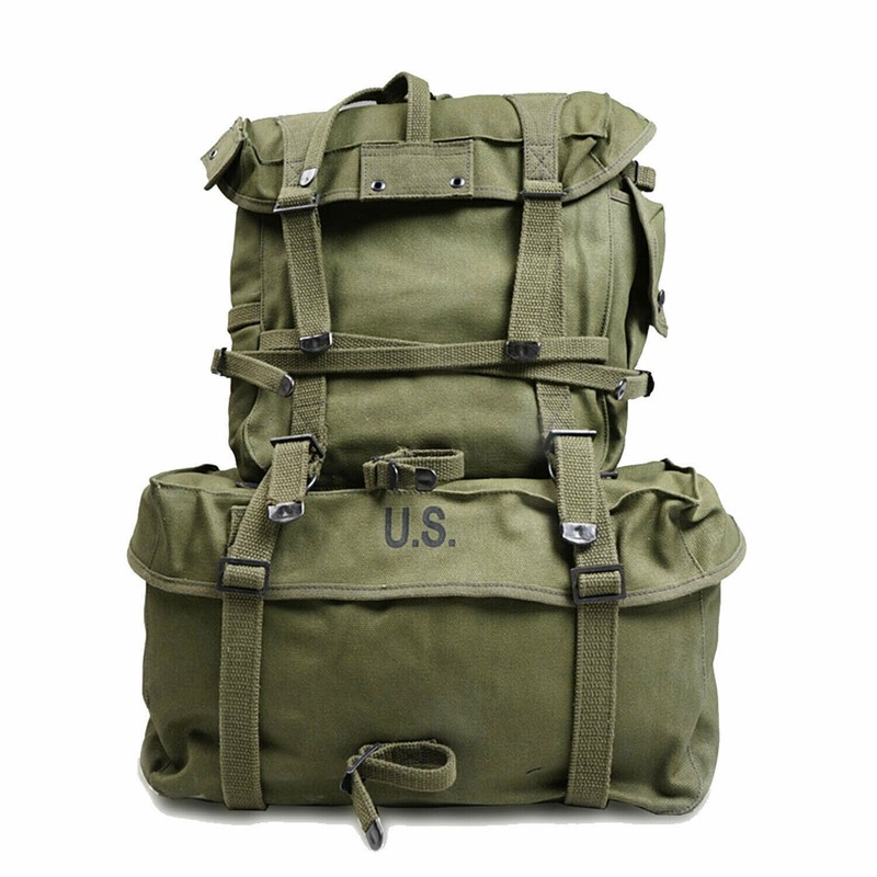 WW2 US USMC ARMY M1945 FIELD EQUIPMENT CANVAS BACKPACK HAVERSACK KNAPSACK