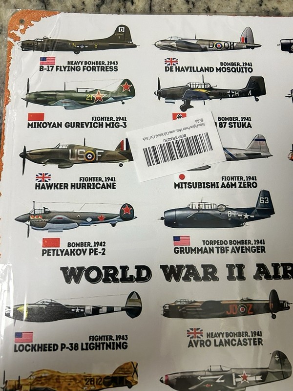New World War II Aircraft Metal Sign 17x12 Inches Bomber Fighter Planes gallery