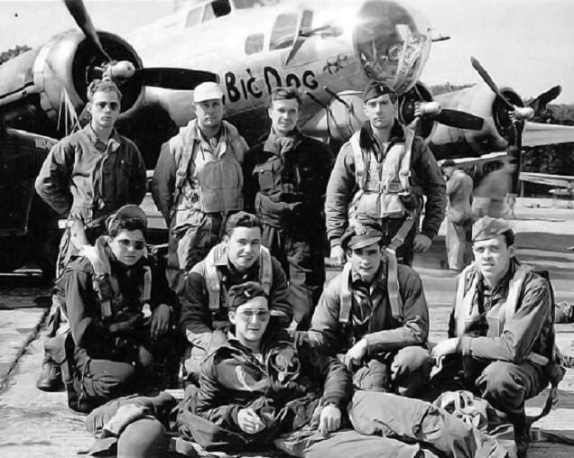 Boeing B-17 Flying Fortress Bomber Crew “BIG DOG” Nose Art 8×10 WWII Photo 727a