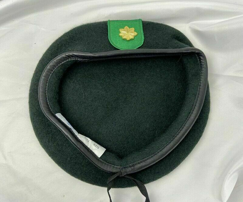 7-3/8 US ARMY 9TH SPECIAL FORCES GROUP BLACKISH GREEN COLOUR Major BERET CAP HAT gallery