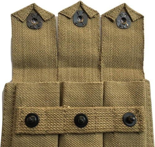 Khaki Thompson Triple 3 Magazine Belt Holster & M1903 Kerr Sling-WWII Canvas Set gallery